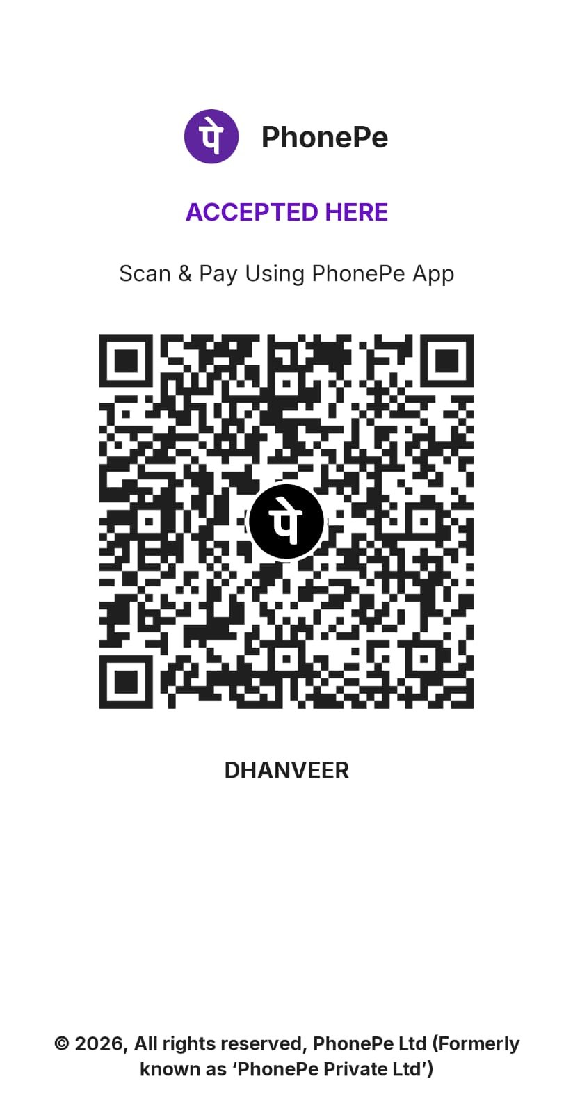 QR Code for Payment